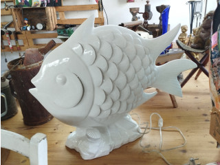 Lampada da tavolo pesce in ceramica